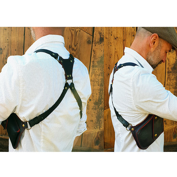 Mens Adjustable PU Leather Underarm Shoulder Holster Bag Outdoor Travel Wallet