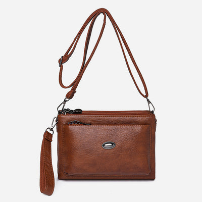 Plain Color Crossbody Bag For Women Vegan Leather Office Purse