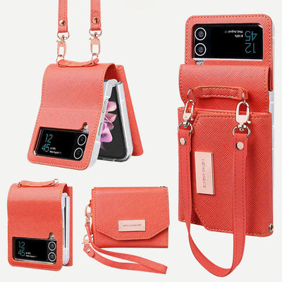 Wallet for Women Leather Samsung Galaxy Z Flip 4 Foldable Phone Case