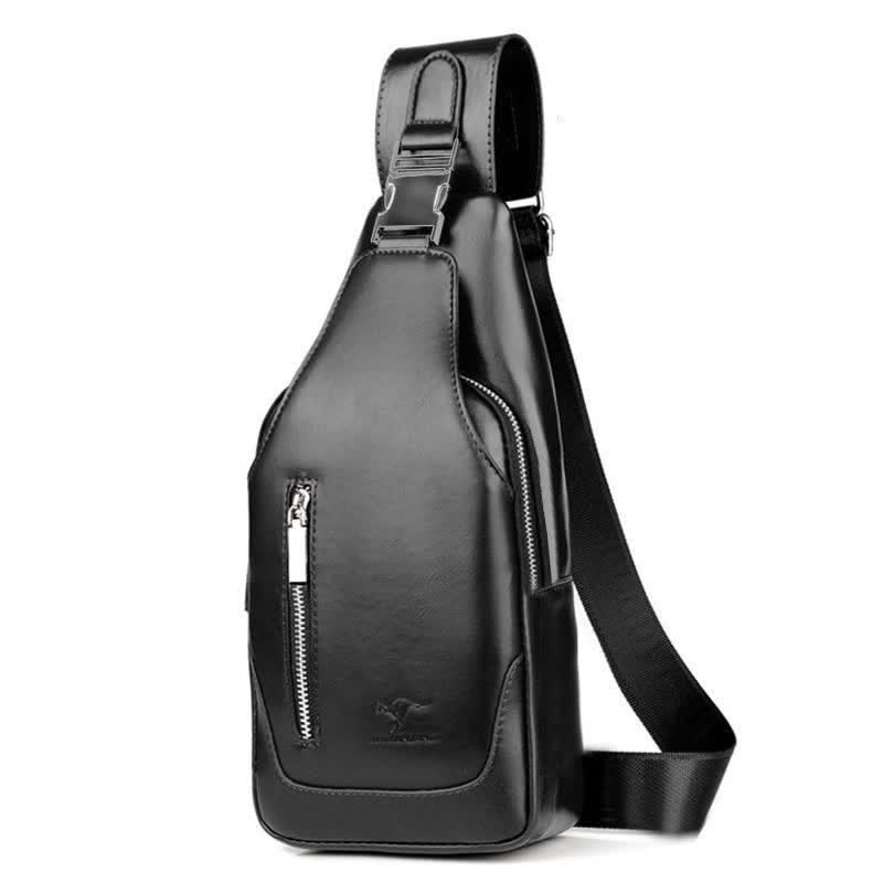 <Shipped within 24 hours> Anti-theft Double Compartment PU Leather Sling Bag