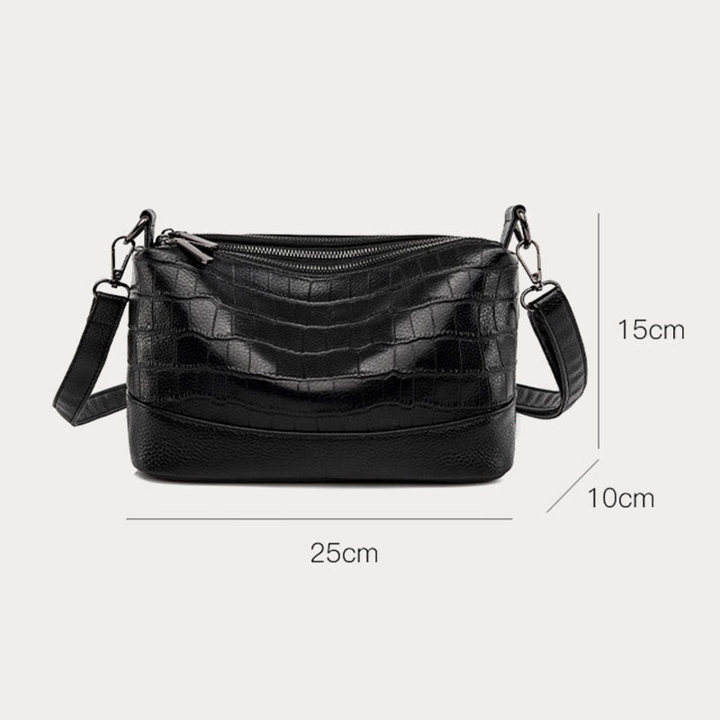 Simple Crossbody Bag For Women Crocodile Print Retro Daily Bag