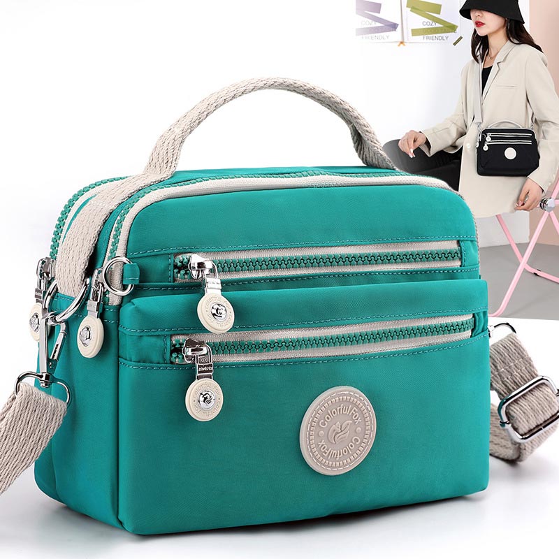 <Shipped within 24 hours> Multi-Pocket Nylon Purse Cross Body Bag