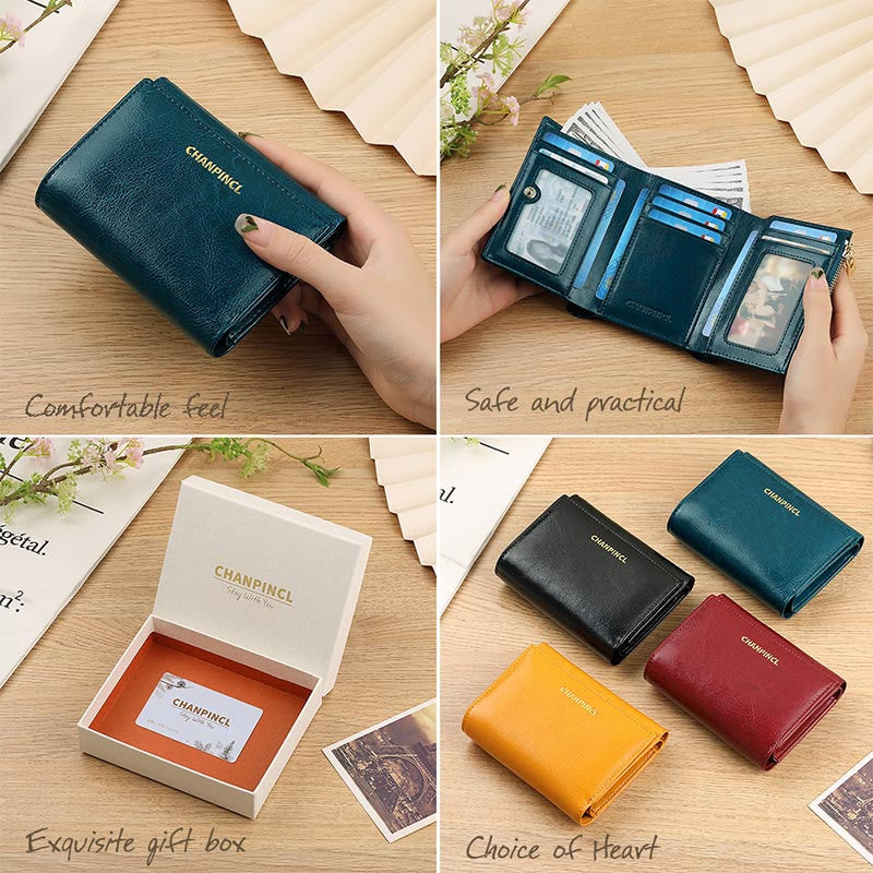 Wallet For Women Triple Folding Retro Short Shopping Money Clip