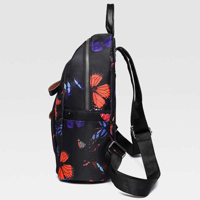 Women Waterproof Oxford Backpack Fashion Butterfly Print Light Travel Backpacks