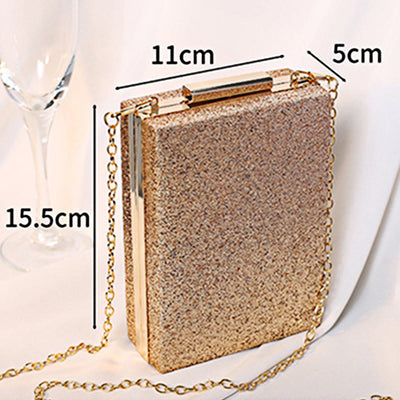 Evening Bag For Women Rhinestone Chain Portable Crossbody Square Handbag