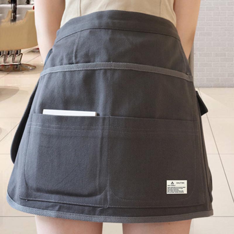 Women Men Multiple Pocket Short Apron Durable Canvas Tools Bag