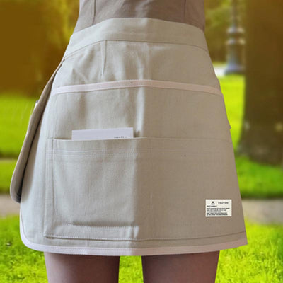 Women Men Multiple Pocket Short Apron Durable Canvas Tools Bag