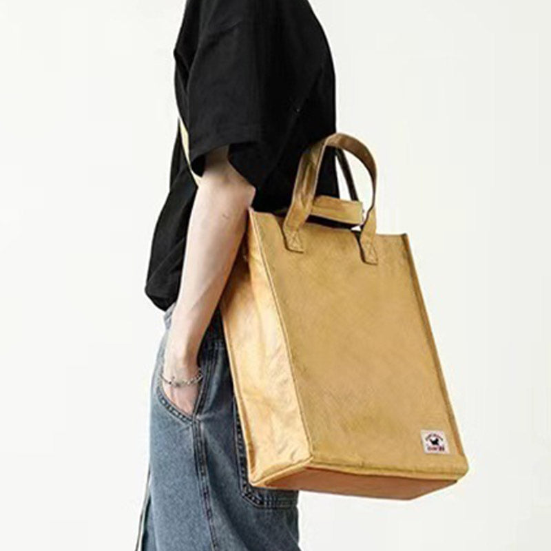 Minimalist Kraft Paper Bag Women Men Eco Friendly Crossbody Bag