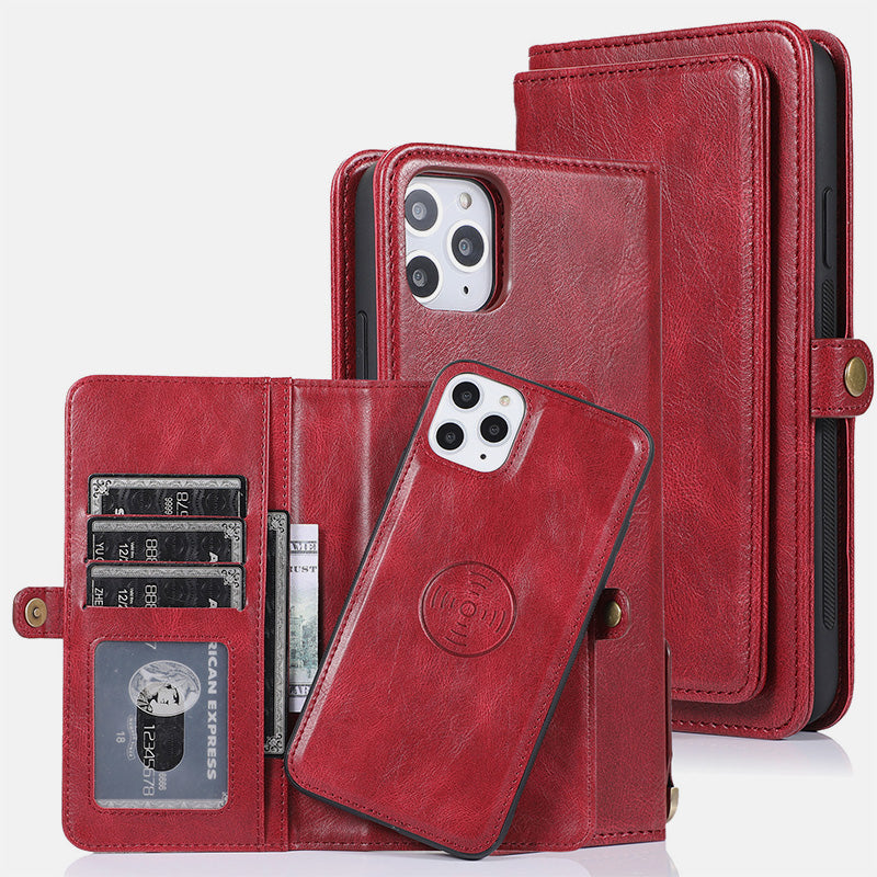 Multifunctional Leather Detachable Wallet Magnetic Phone Case for iPhone16/15/14/13