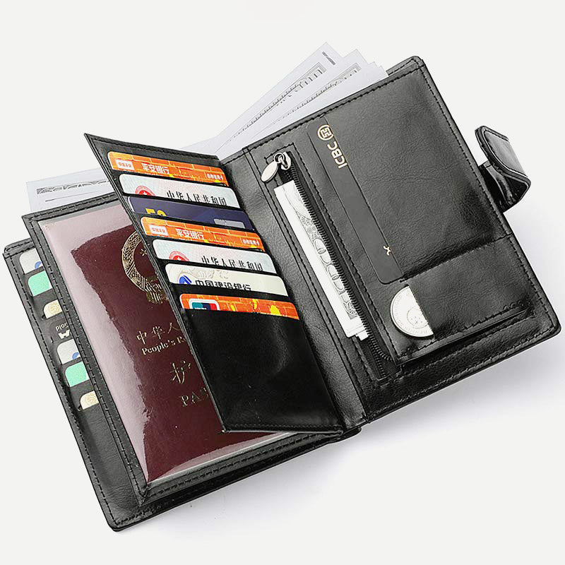 Leather Passport Holder Wallet Card Holder Passport Case