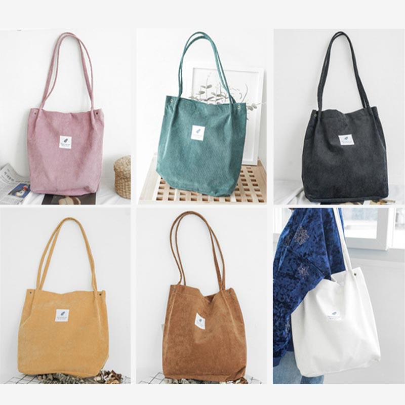 Tote Bag for Women Large Capacity Corduroy School Shoulder Bag