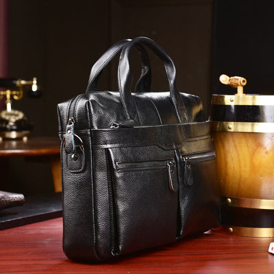 <Shipped within 24 hours> Men Genuine Leather Laptop Bag Briefcase