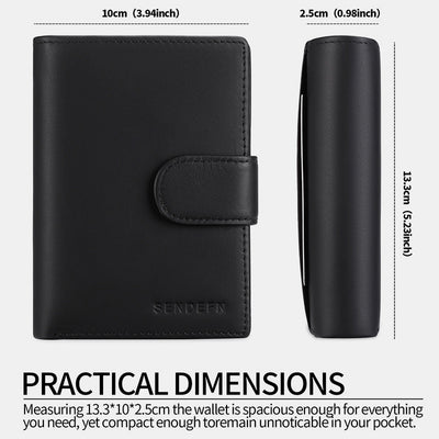 Genuine Leather RFID Blocking Small Wallet Card Case Purse