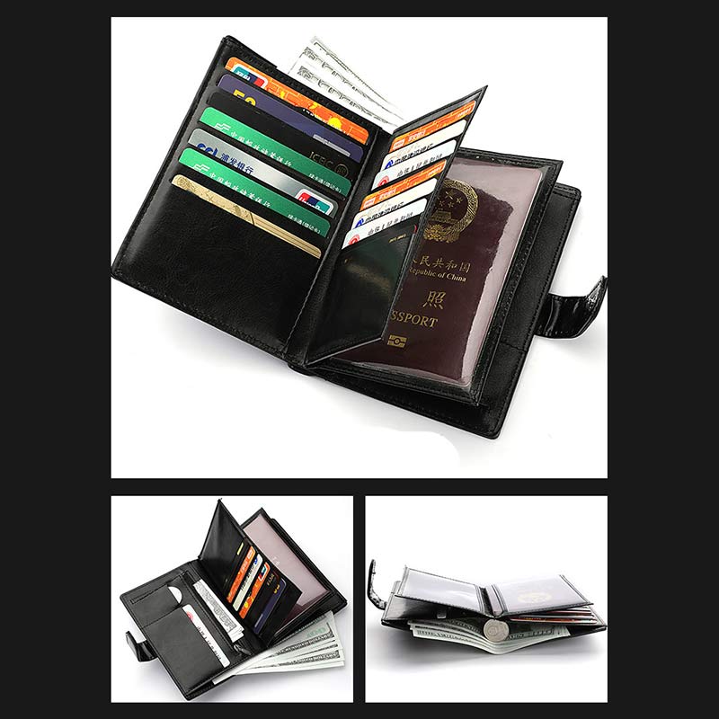 Leather Passport Holder Wallet Card Holder Passport Case