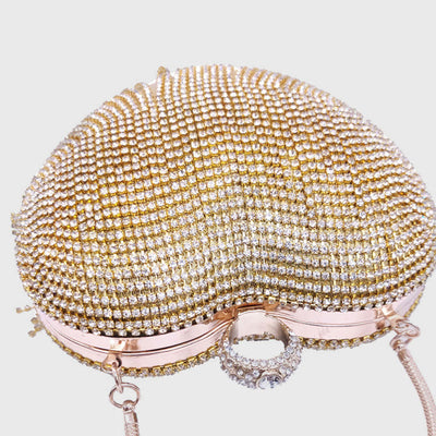 Evening Bag For Women Heart-Shaped Diamond Makeup Wedding Bag