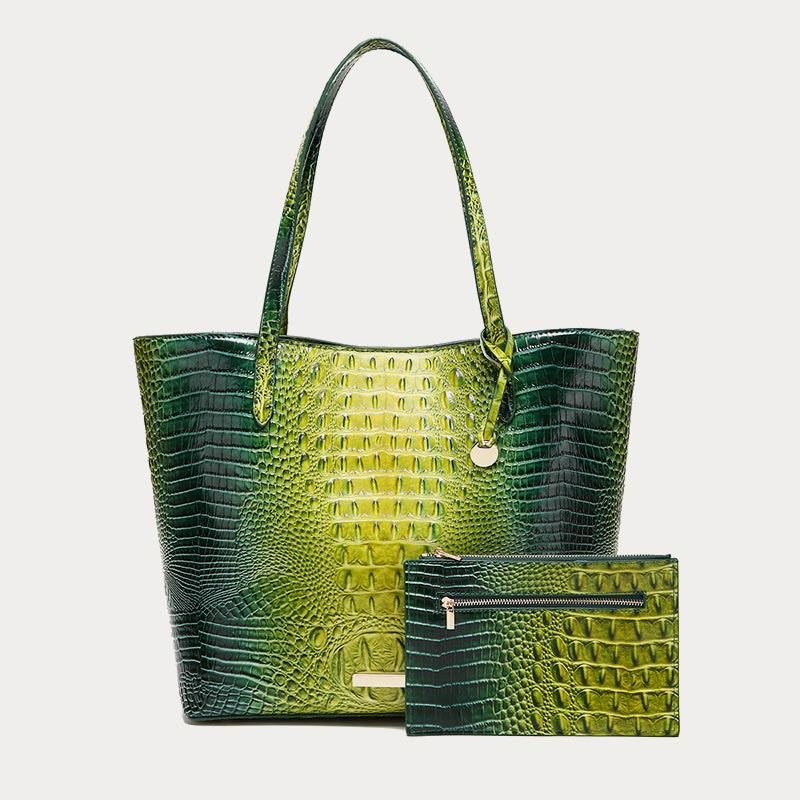 Tote For Women Daily Retro Crocodile Pattern Bag Set