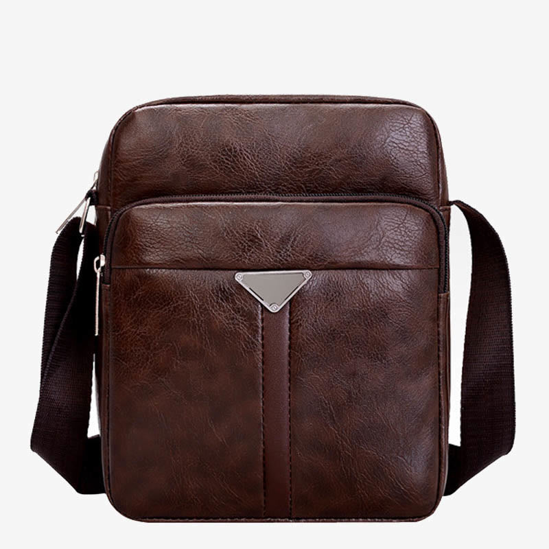 Small Crossbody Purse for Men Retro Vegan Leather Messenger Pack Bag