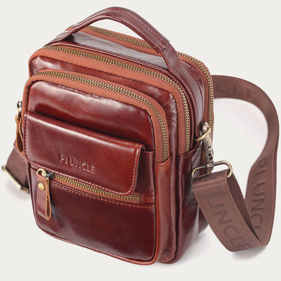 <Shipped within 24 hours> Men Business Portable Leather Crossbody Bag