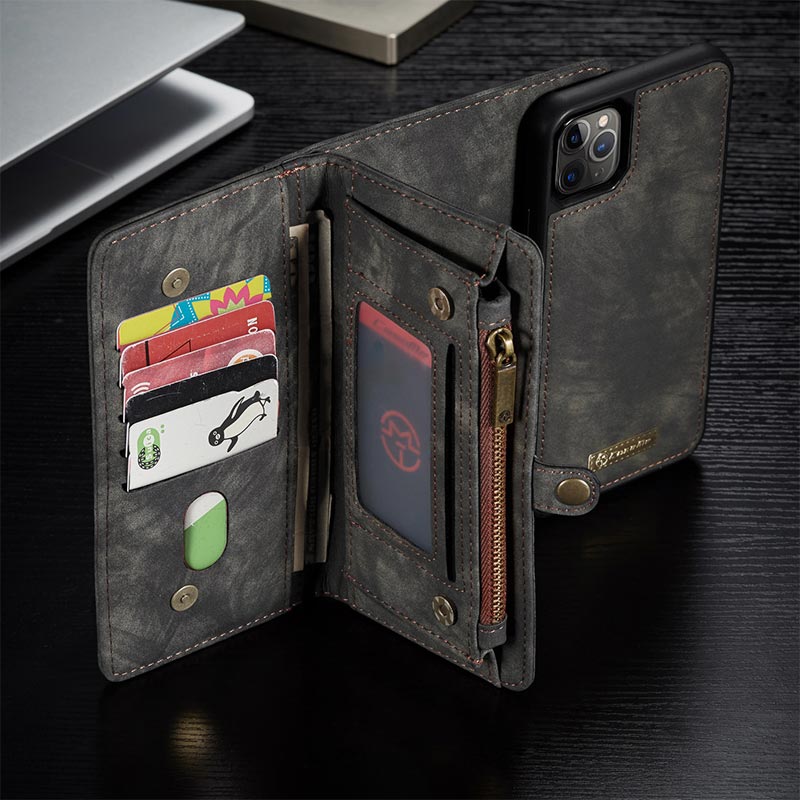 Retro Leather Wallet Phone Bag for iPhone with Multi-Slot