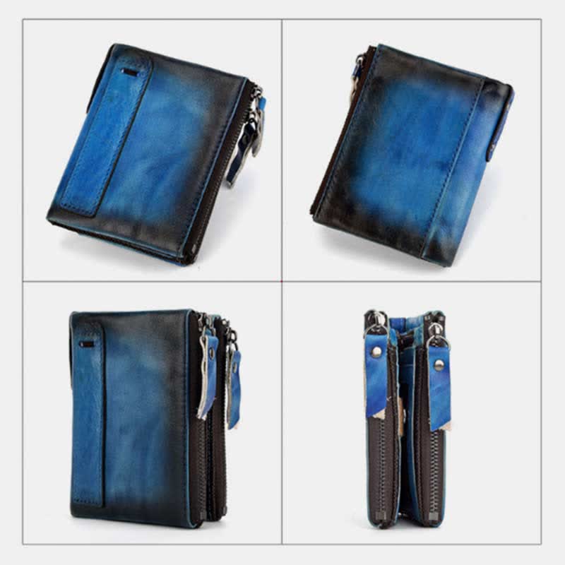 Bifold RFID Blocking Leather Wallet Short Front Pocket Wallet for Men