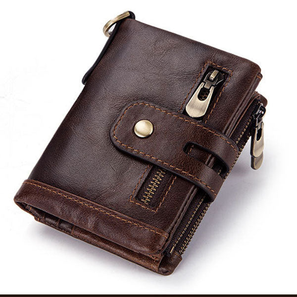 Limited Stock: Genuine Leather Anti-theft RFID Wallet With Chain