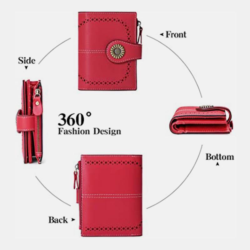 <Shipped within 24 hours> Genuine Leather RFID Blocking Trifold Wallet