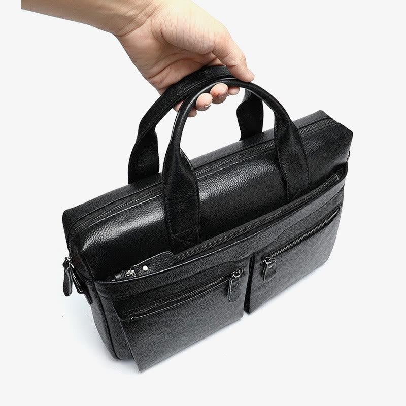 <Shipped within 24 hours> Men Genuine Leather Laptop Bag Briefcase