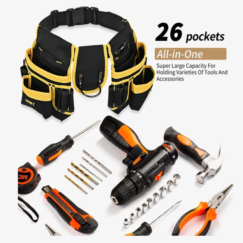 Multifunctional Thicken Oxford Tool Bag Women Men Durable Belt Purse