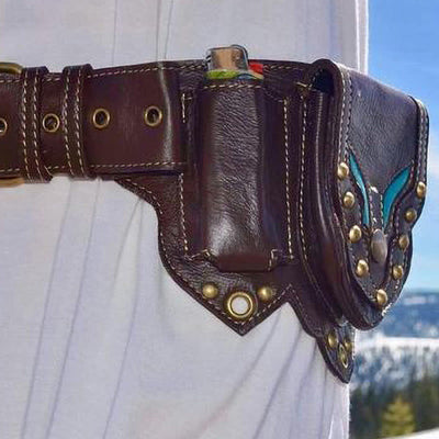 Waist Bag For Daily Retro Medieval Punk Leather Belt Bag