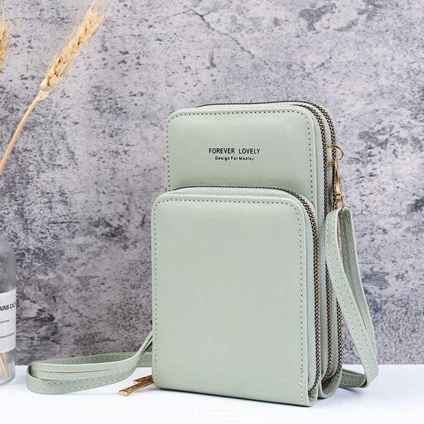 Multi-Compartment Phone Purse With Clear Window