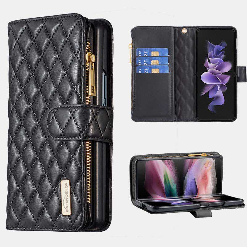 Unisex Luxury Leather Wallet Case Fits for Samsung Galaxy Z Fold 3 4 5 6