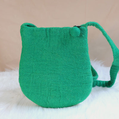 Handmade Bucket Bag For Women Wool Felt Crossbody Purse