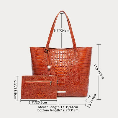 Tote For Women Daily Retro Crocodile Pattern Bag Set