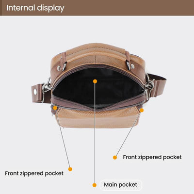 Small Genuine Leather Crossbody Shoulder Bag Messnger Pack for Men