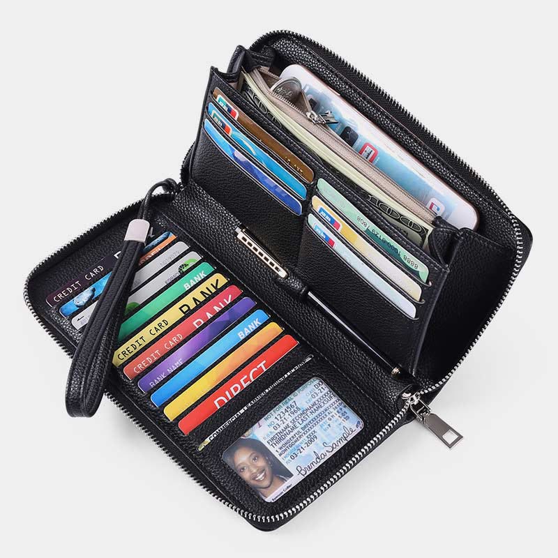 RFID Wallet for Women Large Capacity Card Slot Leather Purse