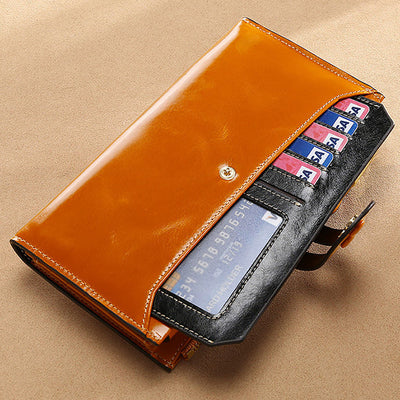 <Shipped within 24 hours> Women's Rfid Blocking Genuine Leather Wallet