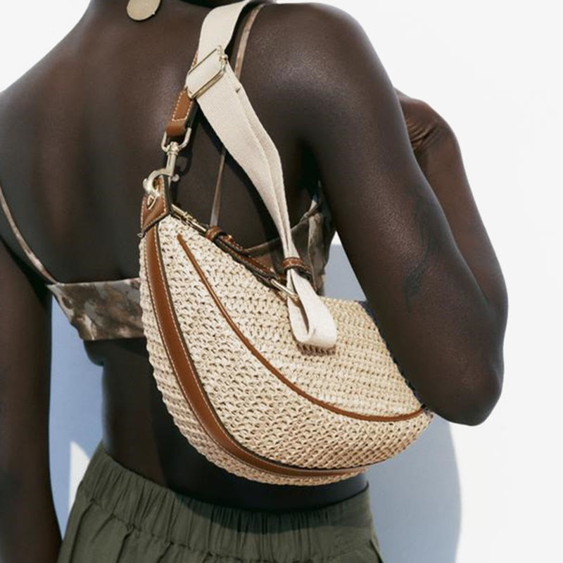 Straw Woven Bag Hobo Bag Crossbody Shoulder Purse for Women