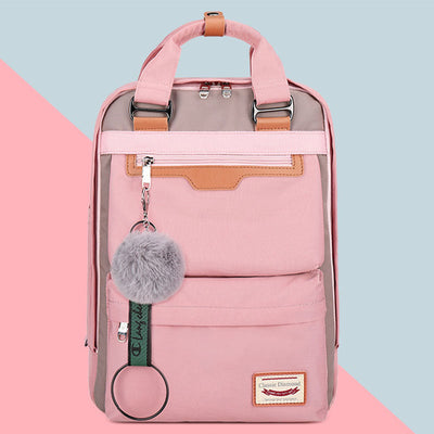 Multi-Pocket Color Block Fashion Patchwork Backpack