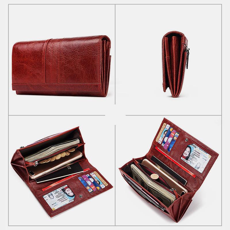 RFID Blocking Anti-theft Genuine Leather Wallet