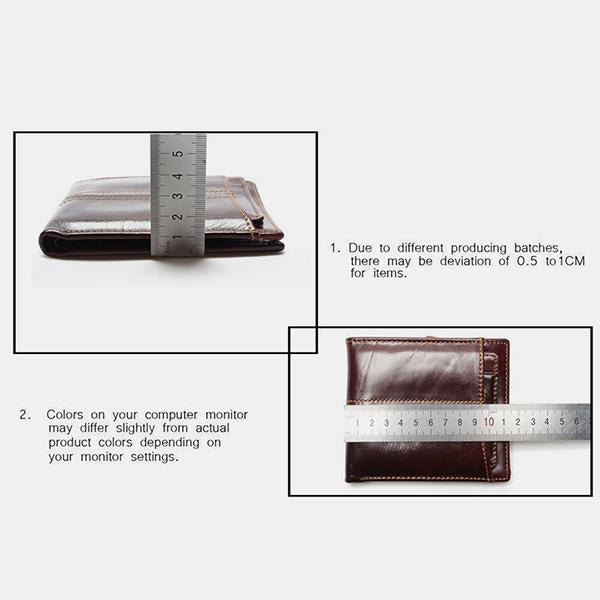 Real Leather RFID Wallet With Removable Card Case