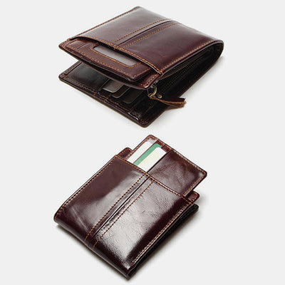 Real Leather RFID Wallet With Removable Card Case