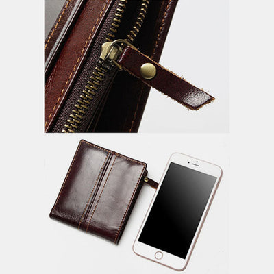 Real Leather RFID Wallet With Removable Card Case