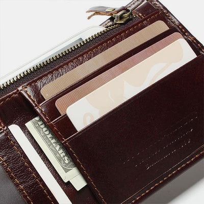 Real Leather RFID Wallet With Removable Card Case