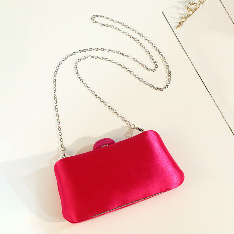 <Shipped within 24 hours> Women Simple Solid Color Clasp Square Clutch