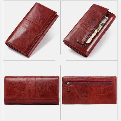 RFID Blocking Anti-theft Genuine Leather Wallet