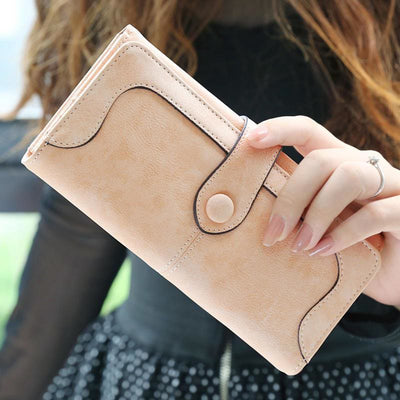 Long Wallet For Women Solid Color Multiple Slot Daily Purse