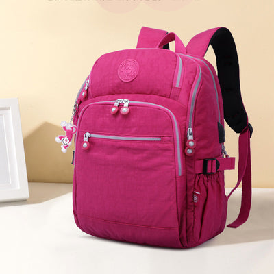 Solid Color Multi-pocket Travel Backpack