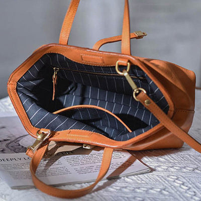 Top-Handle Bag For Women Dating Vintage Leather Crossbody Bag