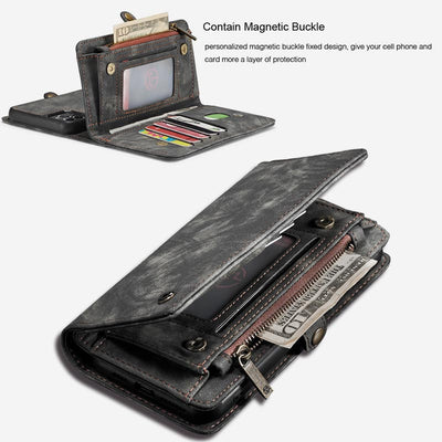 Retro Leather Wallet Phone Bag for iPhone with Multi-Slot