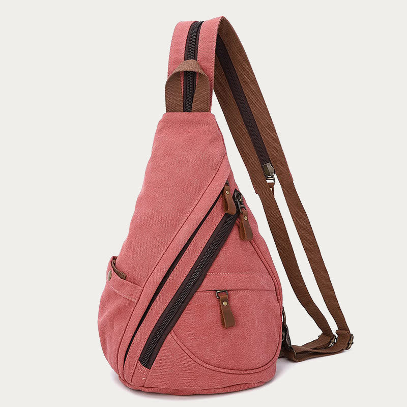 Casual Travel Canvas Sling Bag Daypack Shoulder Backpack For Women Men